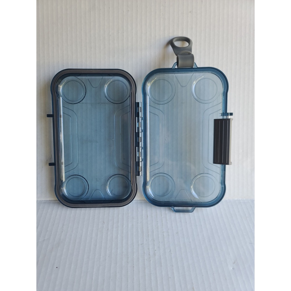 Waterproof Dry Box Translucent‎ Blue Small Utility Case with Latch and Loop EDC